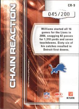 2007 Donruss Elite - Chain Reaction Red #CR-9 Roy Williams Back