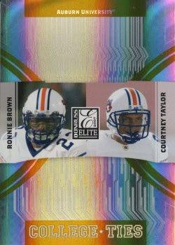 2007 Donruss Elite - College Ties Gold #CT-15 Ronnie Brown / Courtney Taylor Front