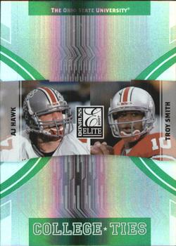 2007 Donruss Elite - College Ties Green #CT-12 A.J. Hawk / Troy Smith Front