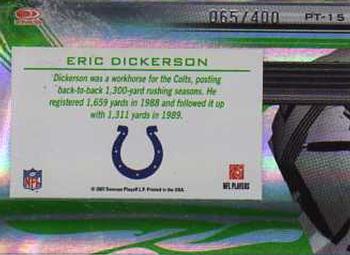 2007 Donruss Elite - Passing the Torch Green #PT-15 Eric Dickerson Back
