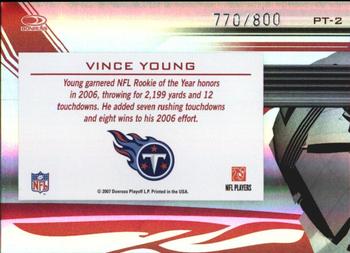 2007 Donruss Elite - Passing the Torch Red #PT-2 Vince Young Back