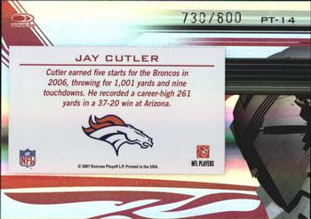 2007 Donruss Elite - Passing the Torch Red #PT-14 Jay Cutler Back