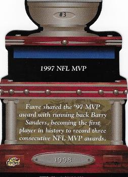 1998 Playoff Prestige SSD Hobby - Award Winning Performers (Silver Foil) #3 Brett Favre Back