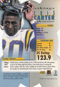 1998 Pro Line DC III - Retail #63 Cris Carter Back