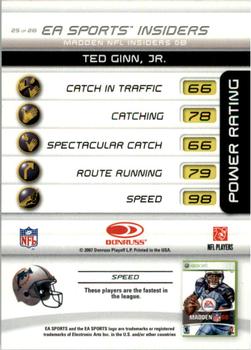 2007 Donruss Gridiron Gear - EA Sports Madden #25 Ted Ginn, Jr. Back