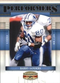 2007 Donruss Gridiron Gear - Performers Gold #P-3 Barry Sanders Front