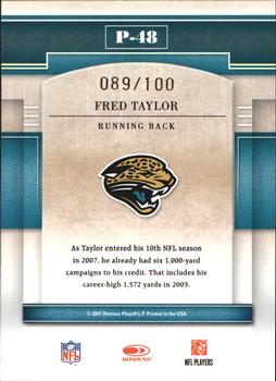 2007 Donruss Gridiron Gear - Performers Gold Holofoil #P-48 Fred Taylor Back