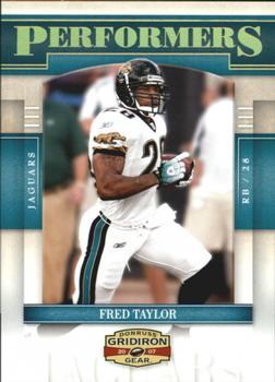 2007 Donruss Gridiron Gear - Performers Gold Holofoil #P-48 Fred Taylor Front
