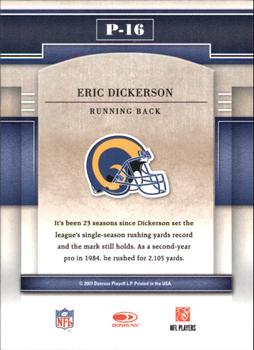 2007 Donruss Gridiron Gear - Performers Red #P-16 Eric Dickerson Back