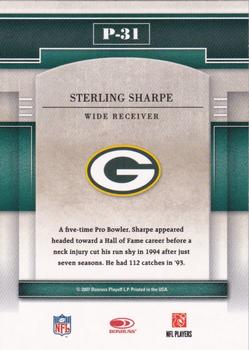 2007 Donruss Gridiron Gear - Performers Red #P-31 Sterling Sharpe Back