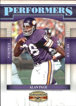 2007 Donruss Gridiron Gear - Performers Silver #P-1 Alan Page Front