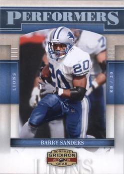 2007 Donruss Gridiron Gear - Performers Silver #P-3 Barry Sanders Front