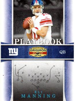2007 Donruss Gridiron Gear - Playbook Platinum #PB-1 Eli Manning Front