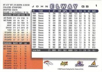 1998 Score #1 John Elway Back