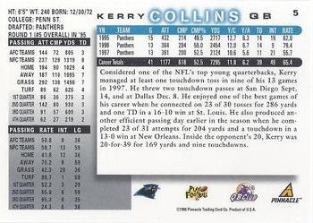 1998 Score #5 Kerry Collins Back