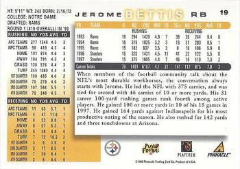 1998 Score #19 Jerome Bettis Back