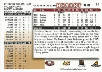 1998 Score #26 Garrison Hearst Back