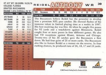 1998 Score #39 Reidel Anthony Back