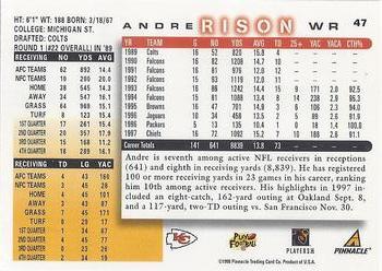 1998 Score #47 Andre Rison Back