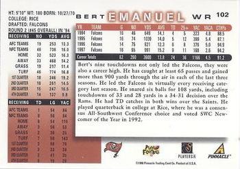 1998 Score #102 Bert Emanuel Back