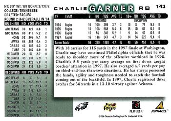 1998 Score #143 Charlie Garner Back