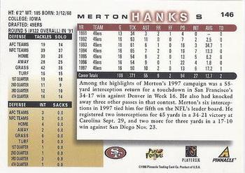 1998 Score #146 Merton Hanks Back