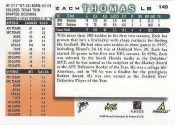 1998 Score #149 Zach Thomas Back
