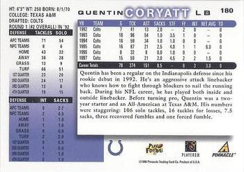 1998 Score #180 Quentin Coryatt Back