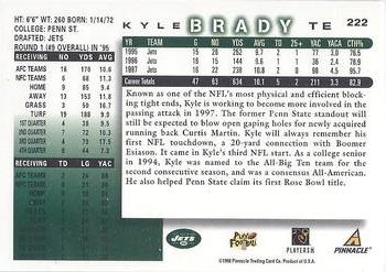 1998 Score #222 Kyle Brady Back