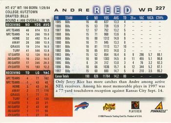 1998 Score #227 Andre Reed Back