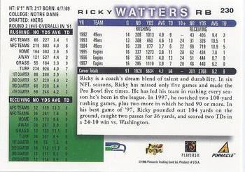 1998 Score #230 Ricky Watters Back