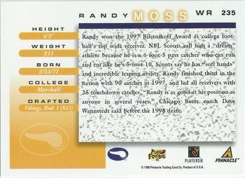 1998 Score #235 Randy Moss Back