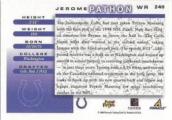 1998 Score #240 Jerome Pathon Back