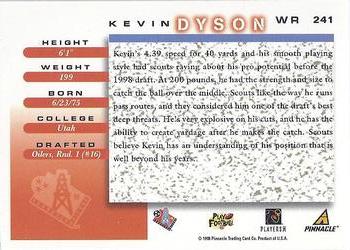 1998 Score #241 Kevin Dyson Back