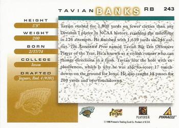 1998 Score #243 Tavian Banks Back