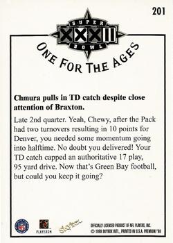 1998 SkyBox Premium #201 Chmura pulls in TD catch despite close attention of Braxton Back