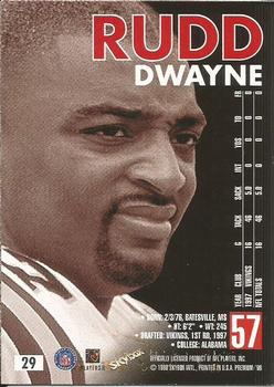 1998 SkyBox Premium #29 Dwayne Rudd Back