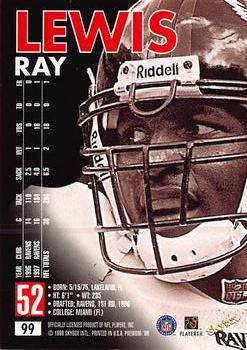 1998 SkyBox Premium #99 Ray Lewis Back