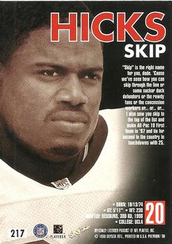 1998 SkyBox Premium #217 Skip Hicks Back