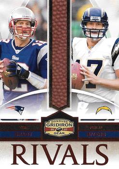 2007 Donruss Gridiron Gear - Rivals Red #R-16 Tom Brady / Philip Rivers Front