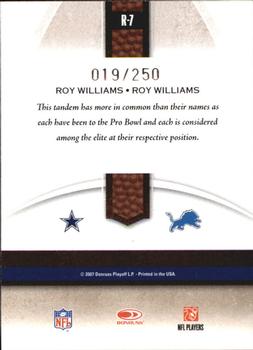 2007 Donruss Gridiron Gear - Rivals Silver #R-7 Roy Williams / Roy Williams Back
