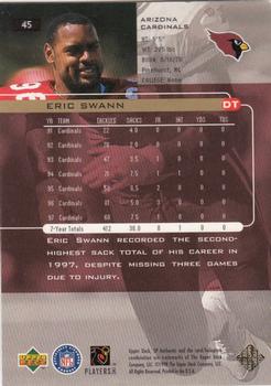 1998 SP Authentic #45 Eric Swann Back