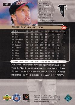 1998 SP Authentic #47 Chris Chandler Back