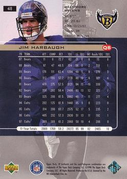 1998 SP Authentic #48 Jim Harbaugh Back