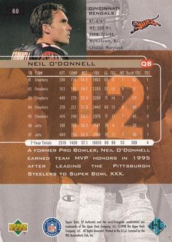 1998 SP Authentic #60 Neil O'Donnell Back
