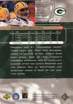 1998 SP Authentic #73 Antonio Freeman Back