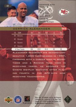 1998 SP Authentic #81 Derrick Alexander Back