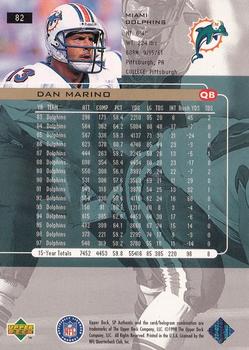 1998 SP Authentic #82 Dan Marino Back