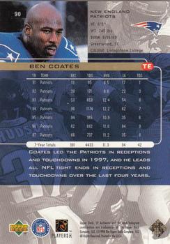 1998 SP Authentic #90 Ben Coates Back