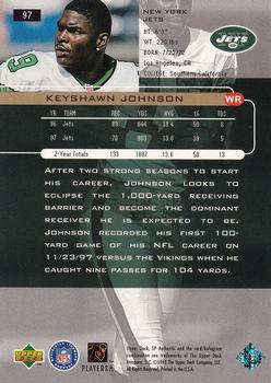 1998 SP Authentic #97 Keyshawn Johnson Back